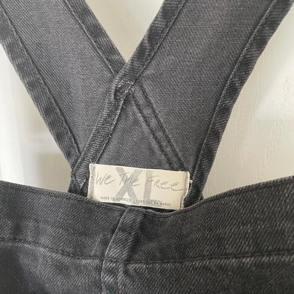 NWT Free People Ziggy Denim Shortalls Black Overalls Shorts XL we the free - Picture 7 of 11